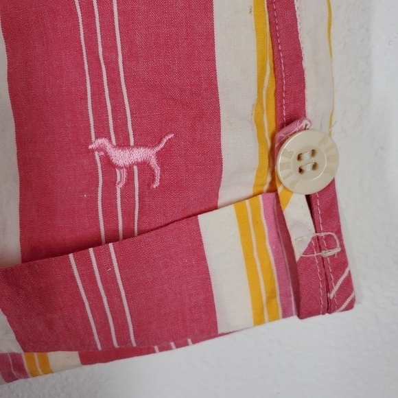 PINK STRIPED CUFFED SHORTS - Picture 7 of 10